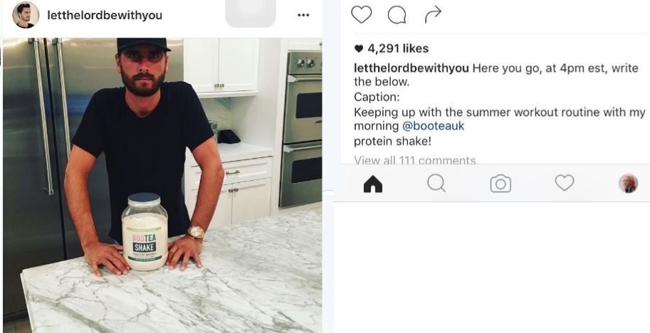 scott disick instagram fail