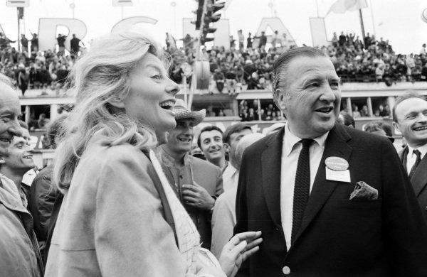 Henry Ford II and his wife Maria during the 24 Hours of Le Mans at Circuit de la Sarthe on June 19, 1966 in Circuit de la Sarthe, France. 
